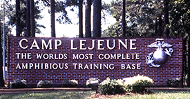 This is a picture of the main entrance to Camp Lejeune that symbolizes a Camp Lajeune water contamination lawyer.