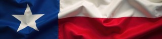 Flag of Texas, featuring a vertical blue stripe with a single white star on the left, and horizontal white and red stripes on the right.